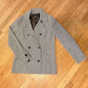 Small Houndstooth Pea Coat Jacket